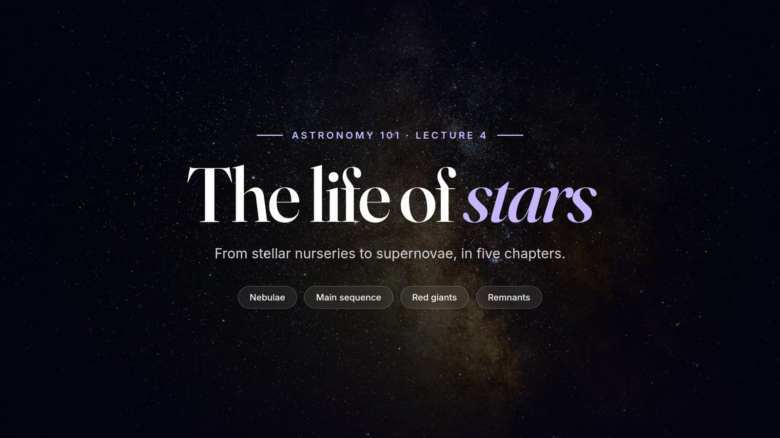 Astronomy lecture slide